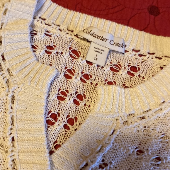 Coldwater Creek pointelle cardigan, size L (14) - Picture 2 of 11